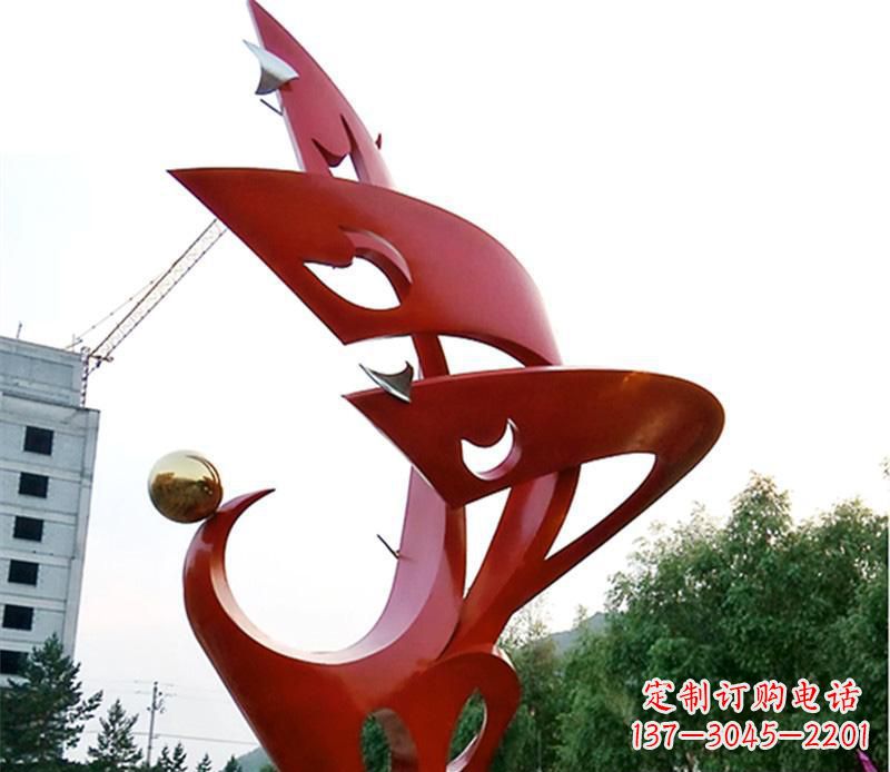 广场不锈钢舞动旗帜景观雕塑
