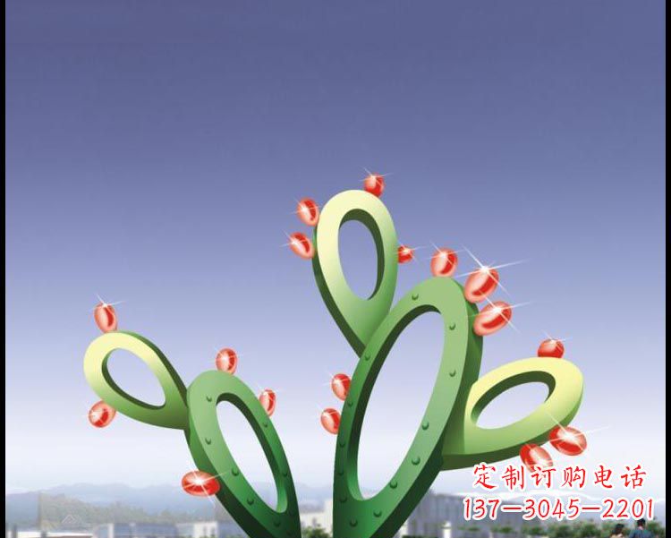 广场不锈钢仙人掌景观雕塑