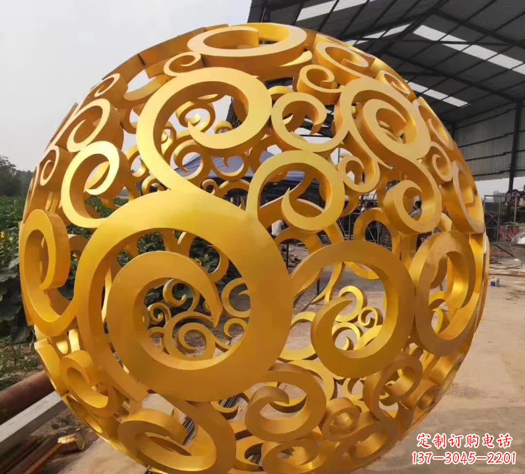 广场不锈钢祥云球景观雕塑