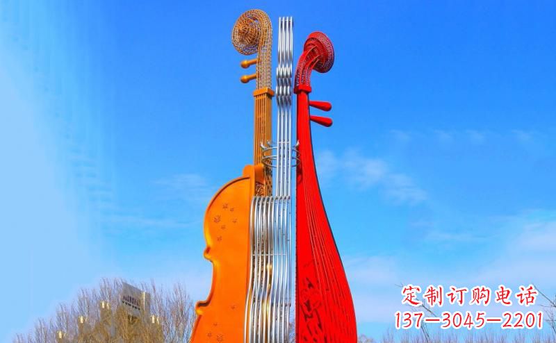 广场不锈钢小提琴雕塑