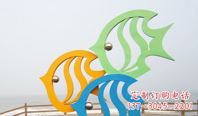 广场不锈钢小鱼雕塑