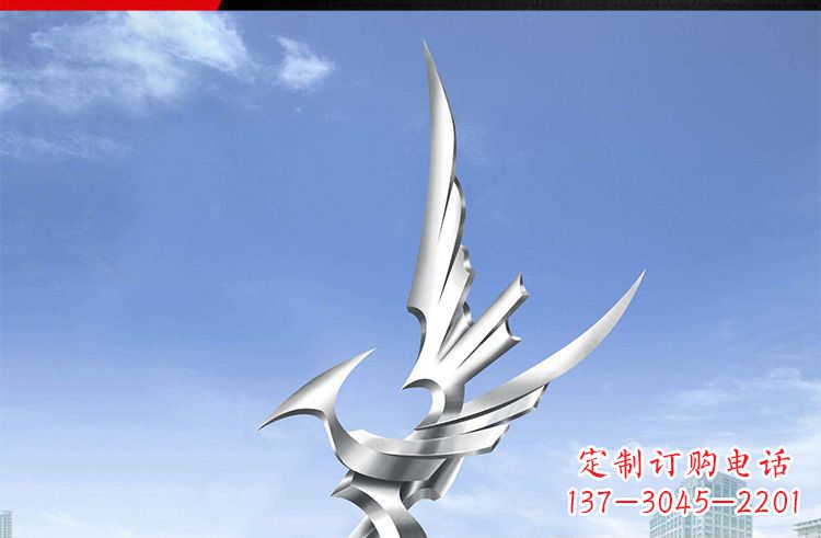 广场不锈钢雄鹰摆件雕塑