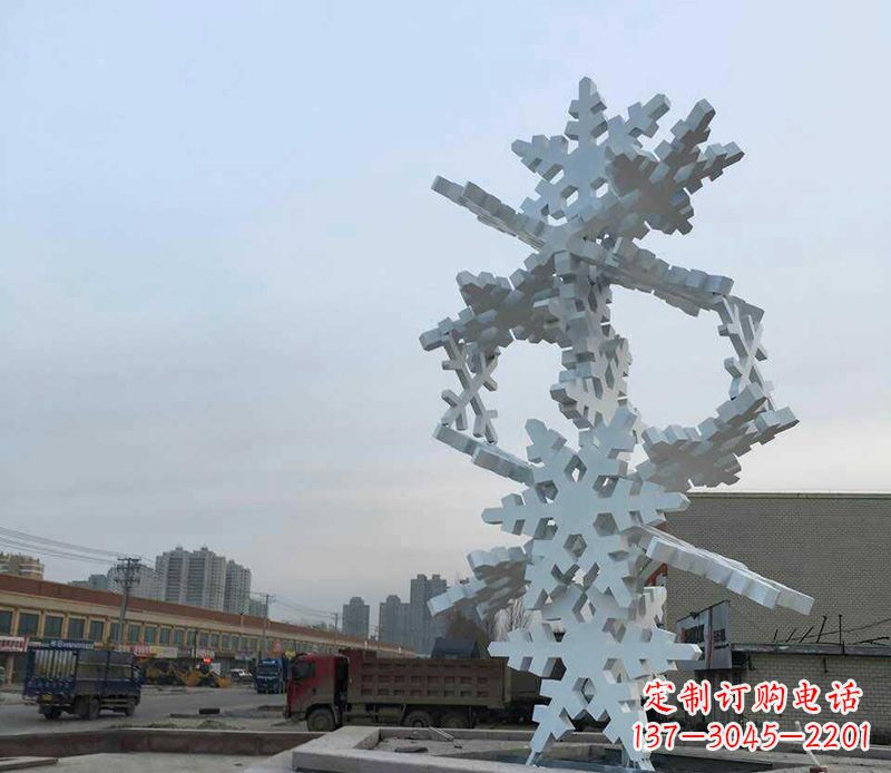 广场不锈钢雪花雕塑