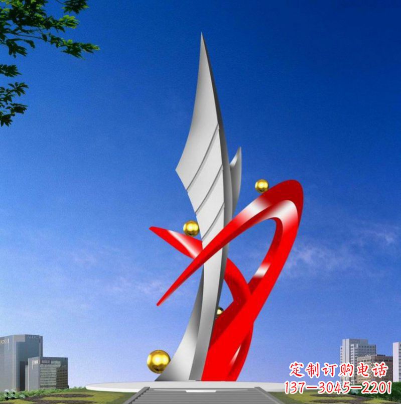 广场不锈钢扬帆起航雕塑