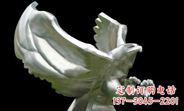 广场不锈钢鹰摆件雕塑