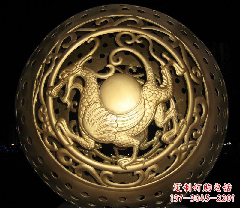 广场不锈钢圆球镂空景观雕塑