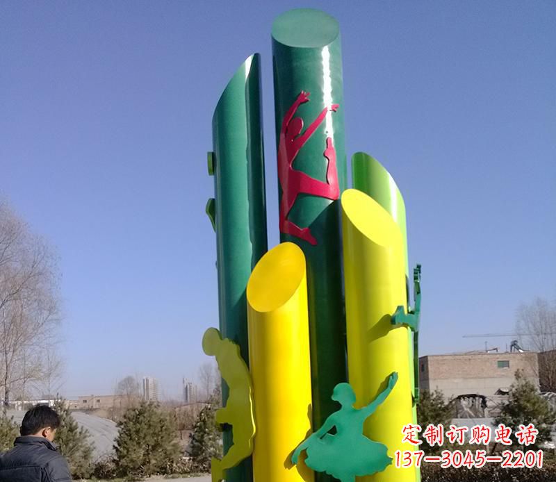 广场不锈钢运动标志抽象雕塑