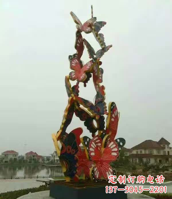 广场不锈钢造型蝴蝶雕塑