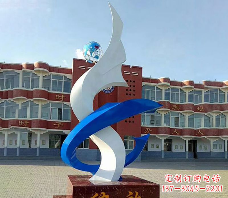 广场不锈钢绽放抽象景观雕塑
