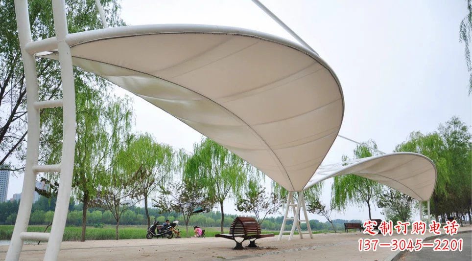 广场不锈钢遮阳棚造型雕塑