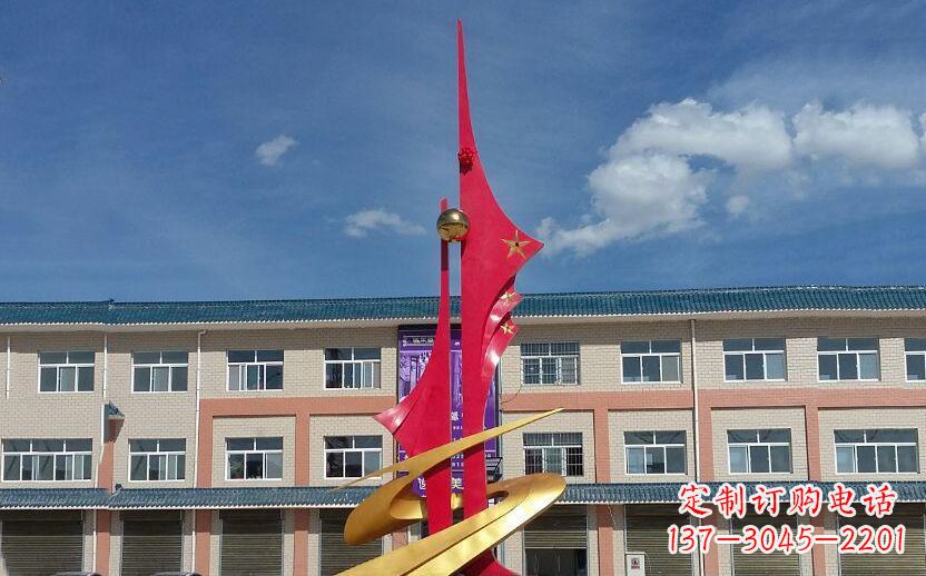 广场不锈钢中国梦雕塑 (2)