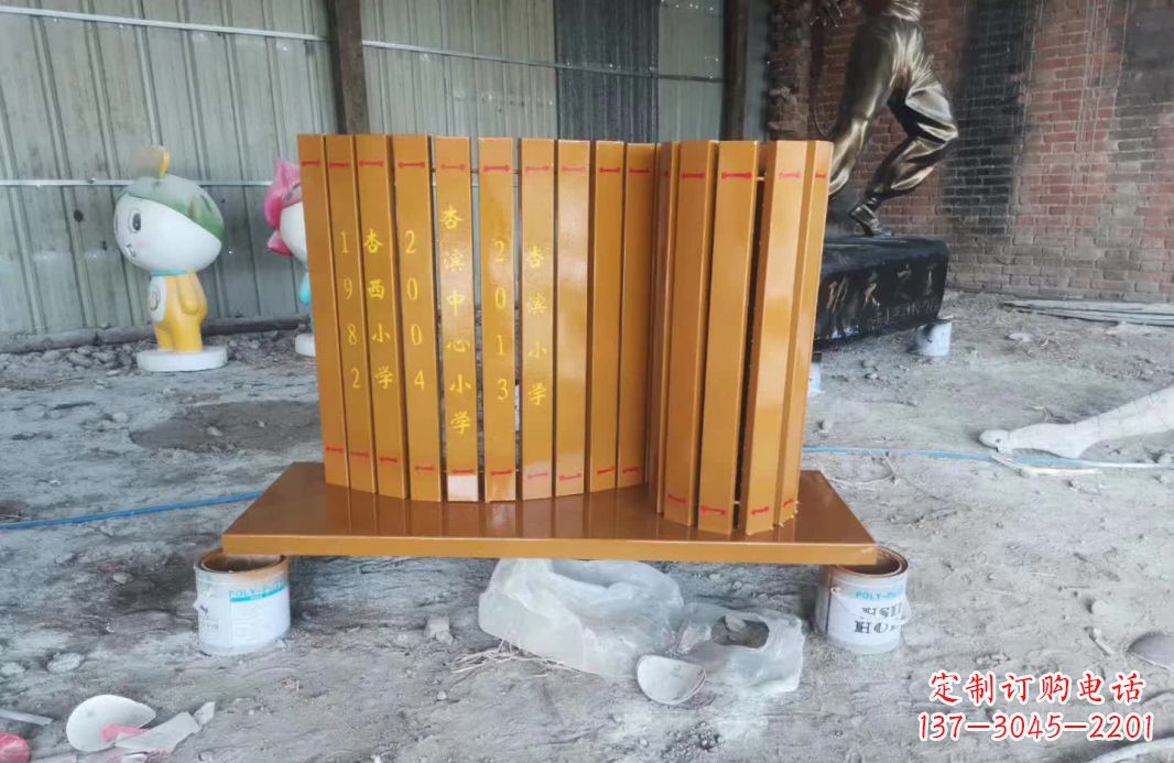 广场不锈钢竹简景观雕塑