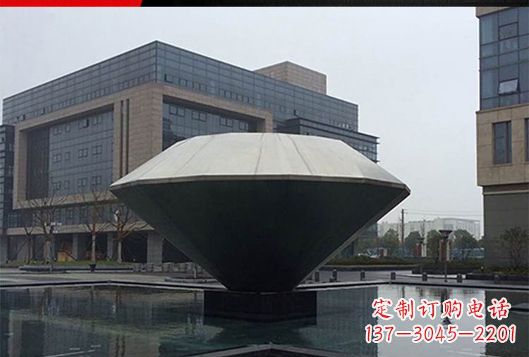 广场不锈钢钻石景观雕塑1