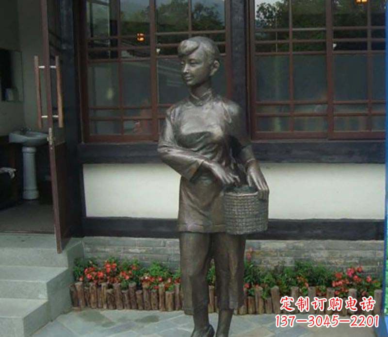 广场采茶小品铜雕 (2)