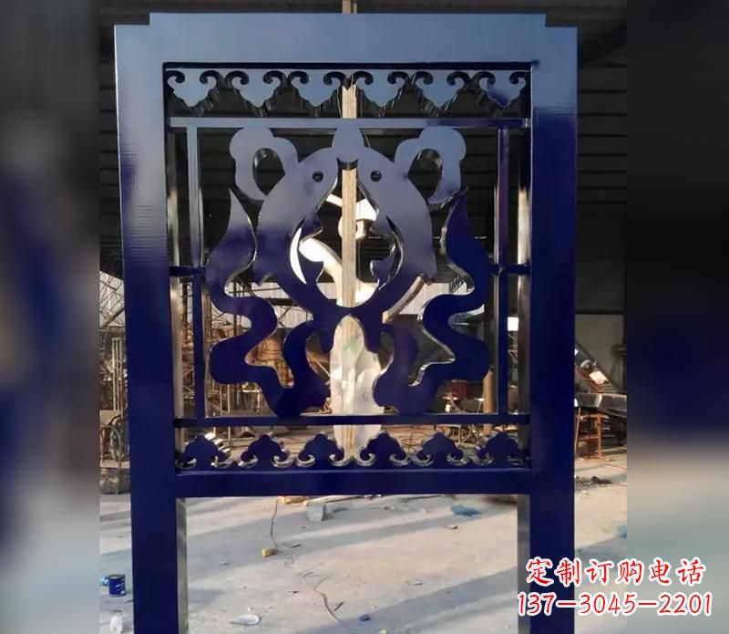 广场彩色不锈钢剪纸雕塑