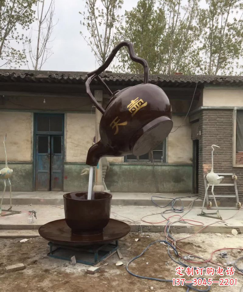 广场茶壶景观铜雕