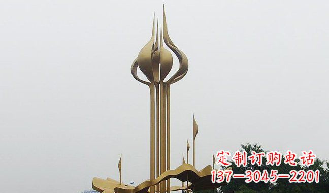 广场抽象不-锈-钢-雕-塑- (3)