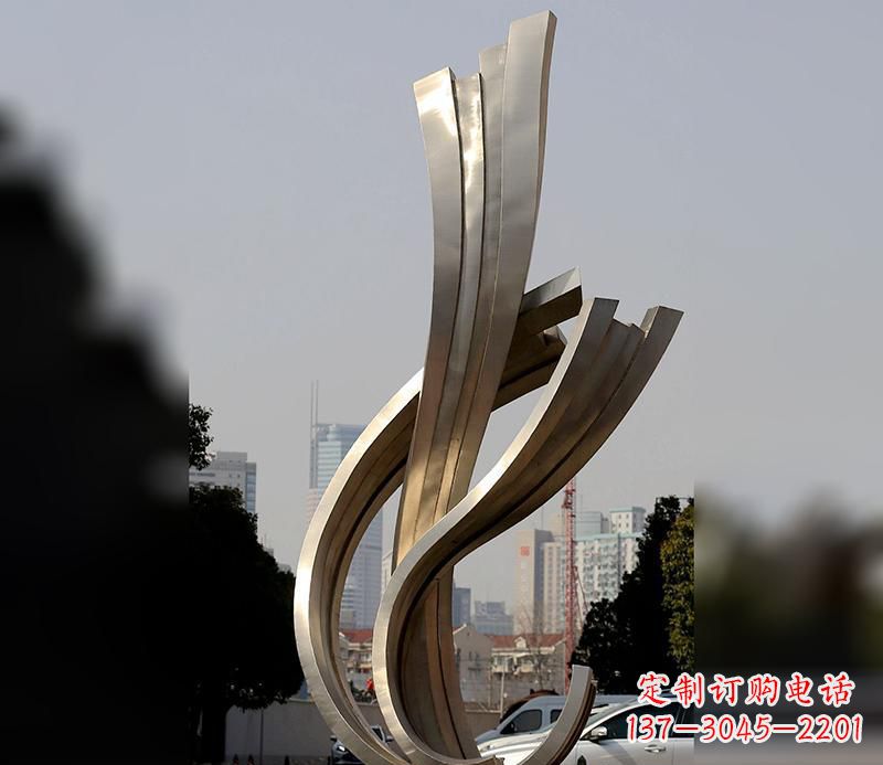 广场抽象海浪不-锈-钢-雕-塑-
