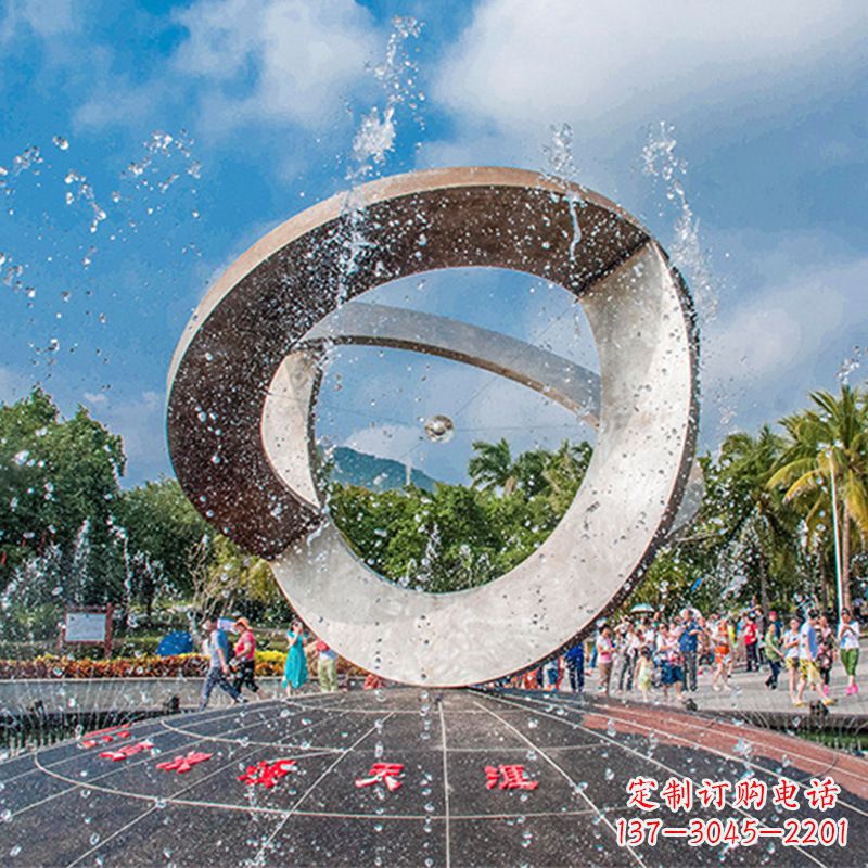 广场创意不锈钢喷泉