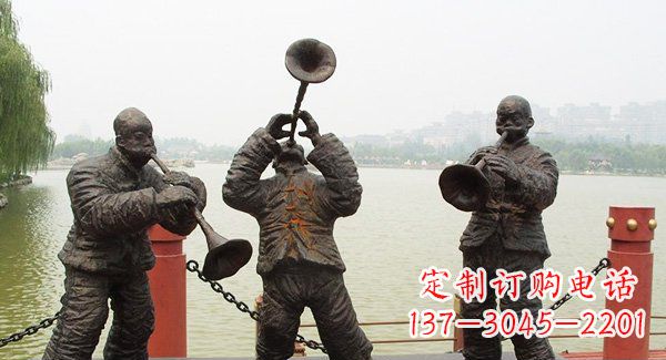 广场吹奏景观小品铜雕