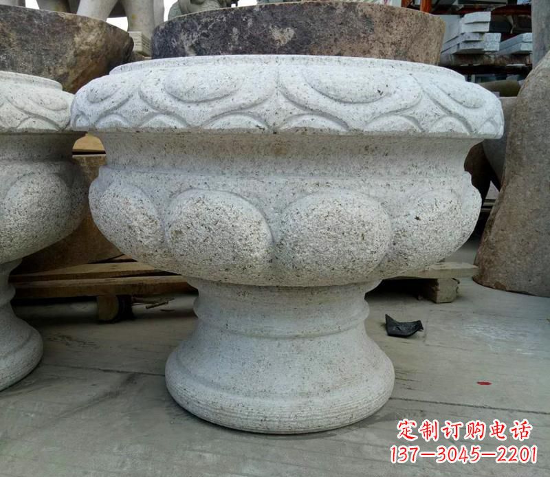 广场大理石花盆雕塑 (2)