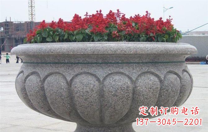 广场大理石花盆雕塑