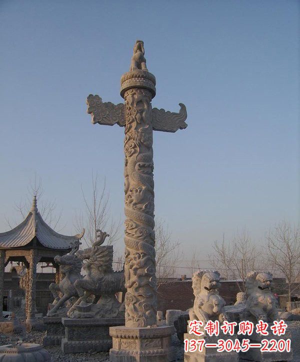 广场大理石华表雕塑