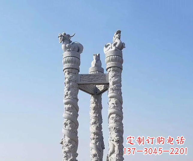 广场大理石龙柱景观石雕_2