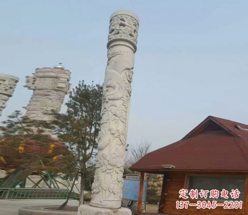 广场大理石龙柱景观石雕_1
