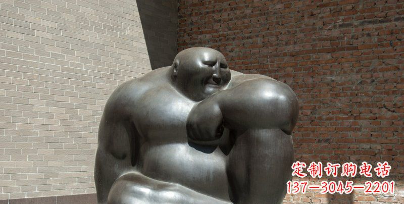 广场大胖子抽象人物铜雕