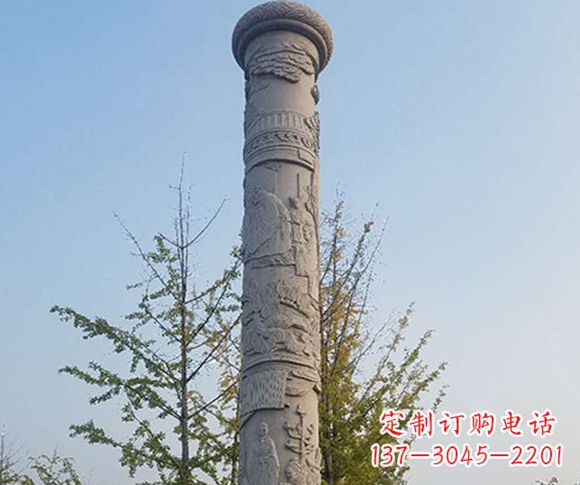 广场大理石柱子景观石雕