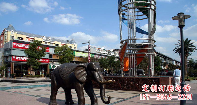 广场大象动物铜雕