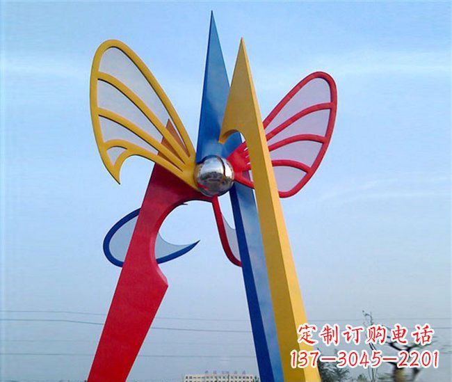 广场大型不锈钢五彩世界雕塑