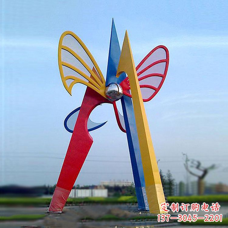 广场大型抽象蝴蝶景观雕塑