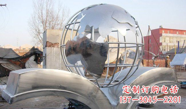 广场地球不-锈-钢-雕-塑-