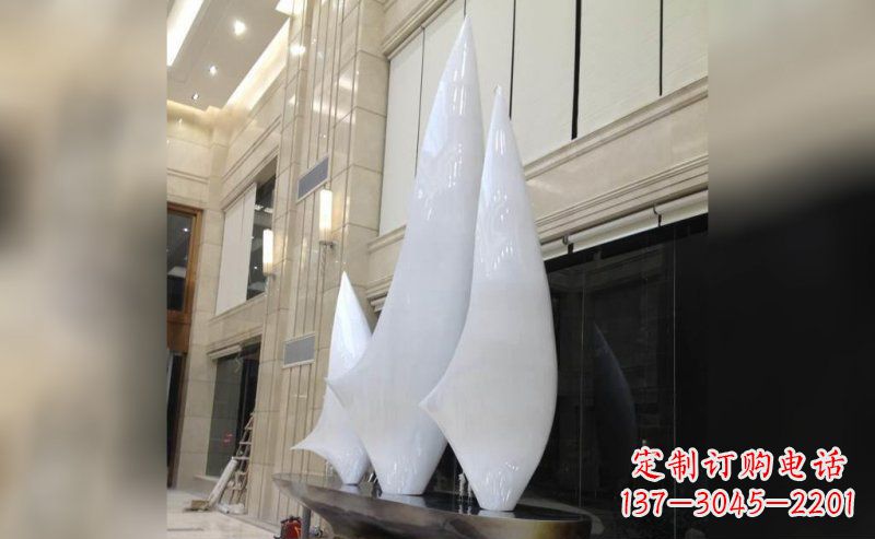广场帆船不-锈-钢-雕-塑-
