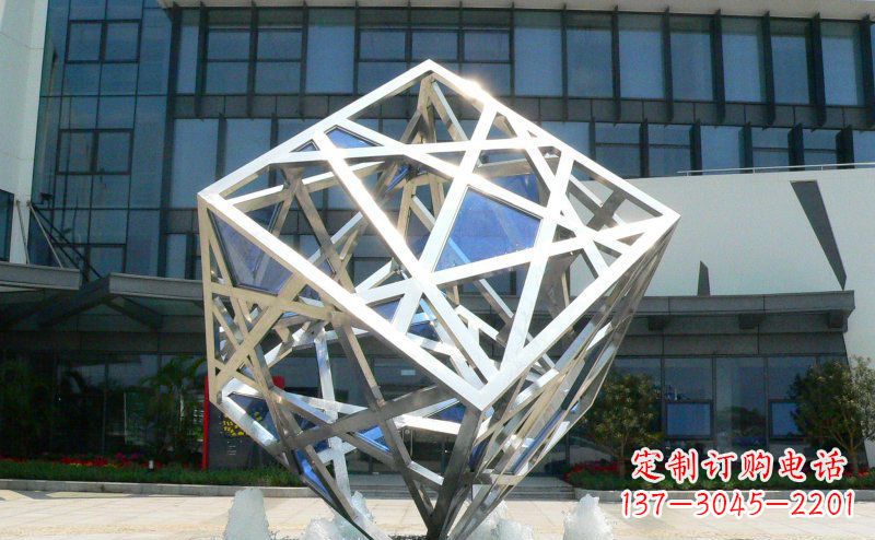广场方块不-锈-钢-雕-塑-