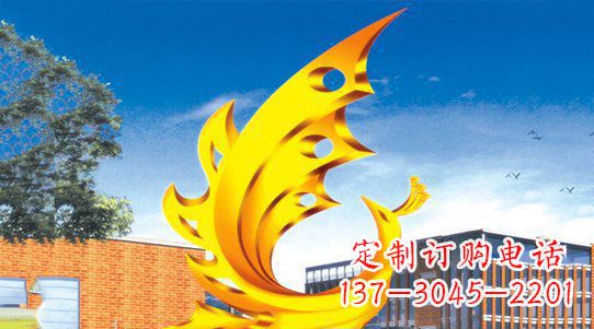 广场凤凰不-锈-钢-雕-塑- (2)