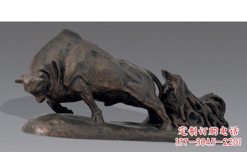 广场耕地牛动物铜雕