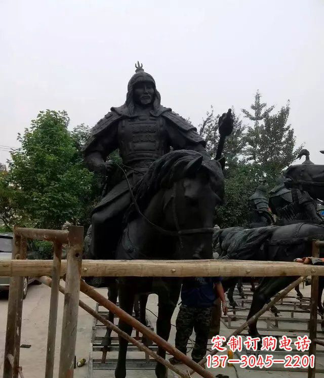 广场古代将军骑马景观铜雕