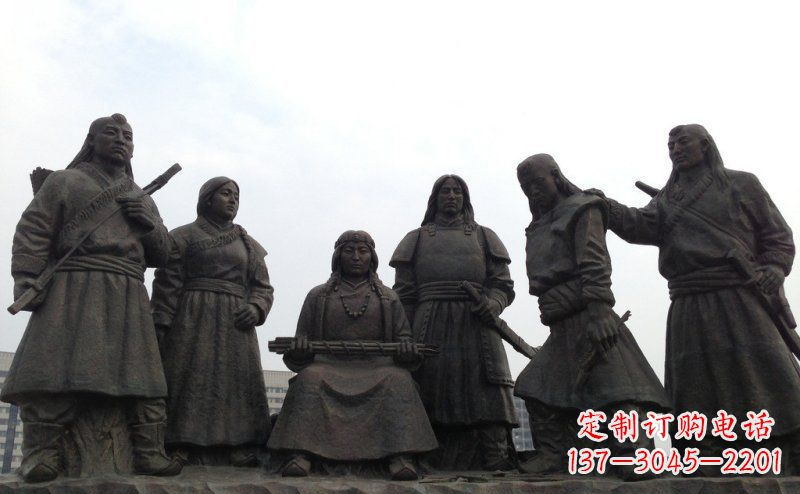 广场海纳百川古代人物景观铜雕