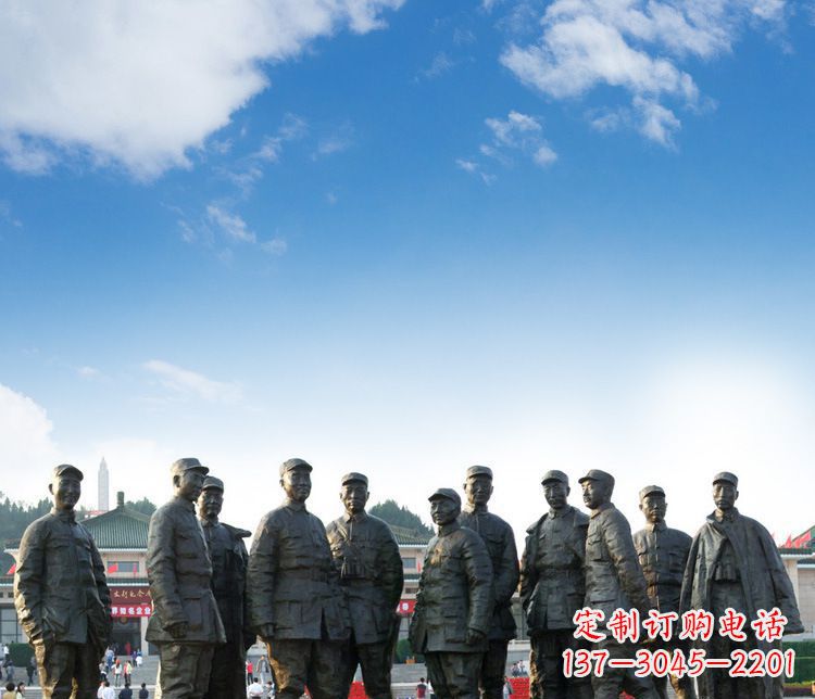 广场红军人物石雕