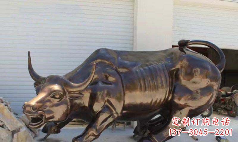 广场华尔街铜牛动物铜雕