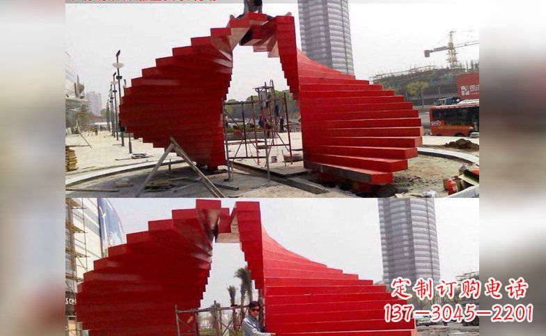 广场阶梯不-锈-钢-雕-塑-