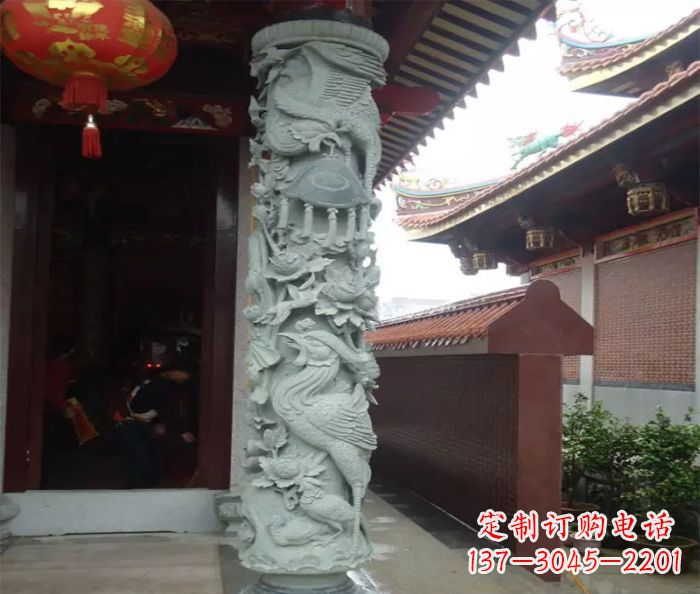 广场景观大理石龙柱石雕_2