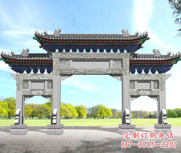 广场景观大理石牌楼石雕