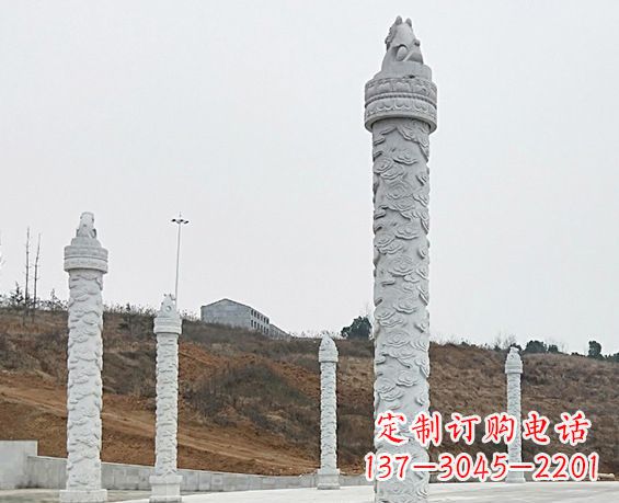 广场景观大理石文化柱石雕 (2)