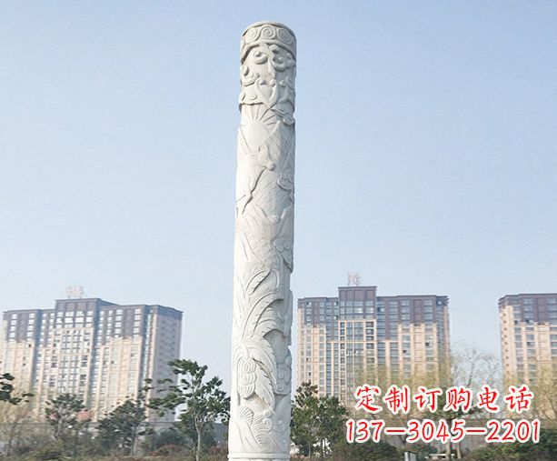 广场景观大理石文化柱石雕 (4)