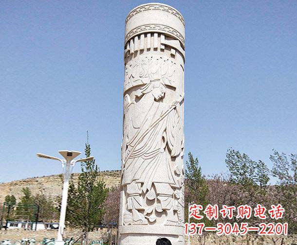 广场景观大理石文化柱石雕