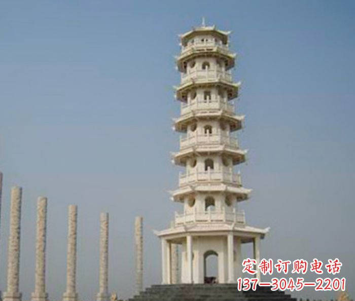广场景观多层宝塔石雕 (2)